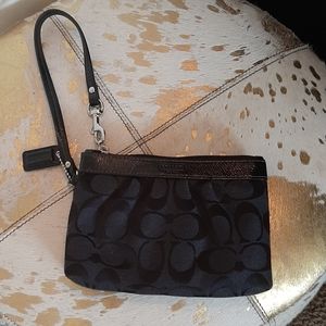 EUC Coach black wristlet